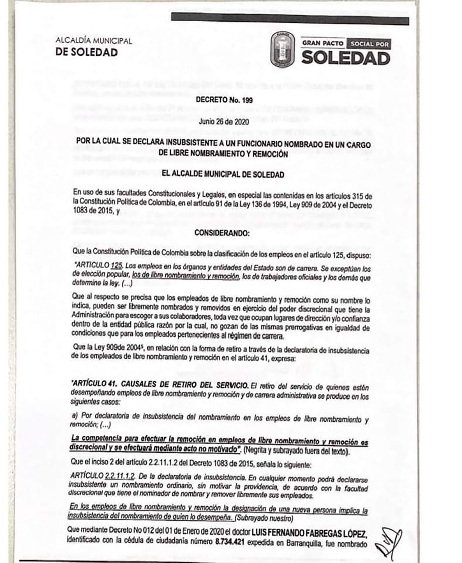 decreto insubsistencia