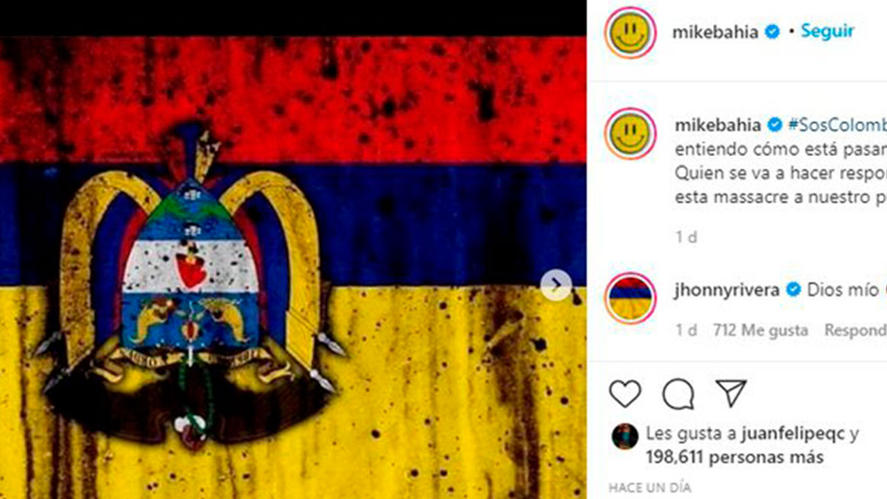 Post en Instagram de Mike Bahía. Foto: Instagram @mikebahia