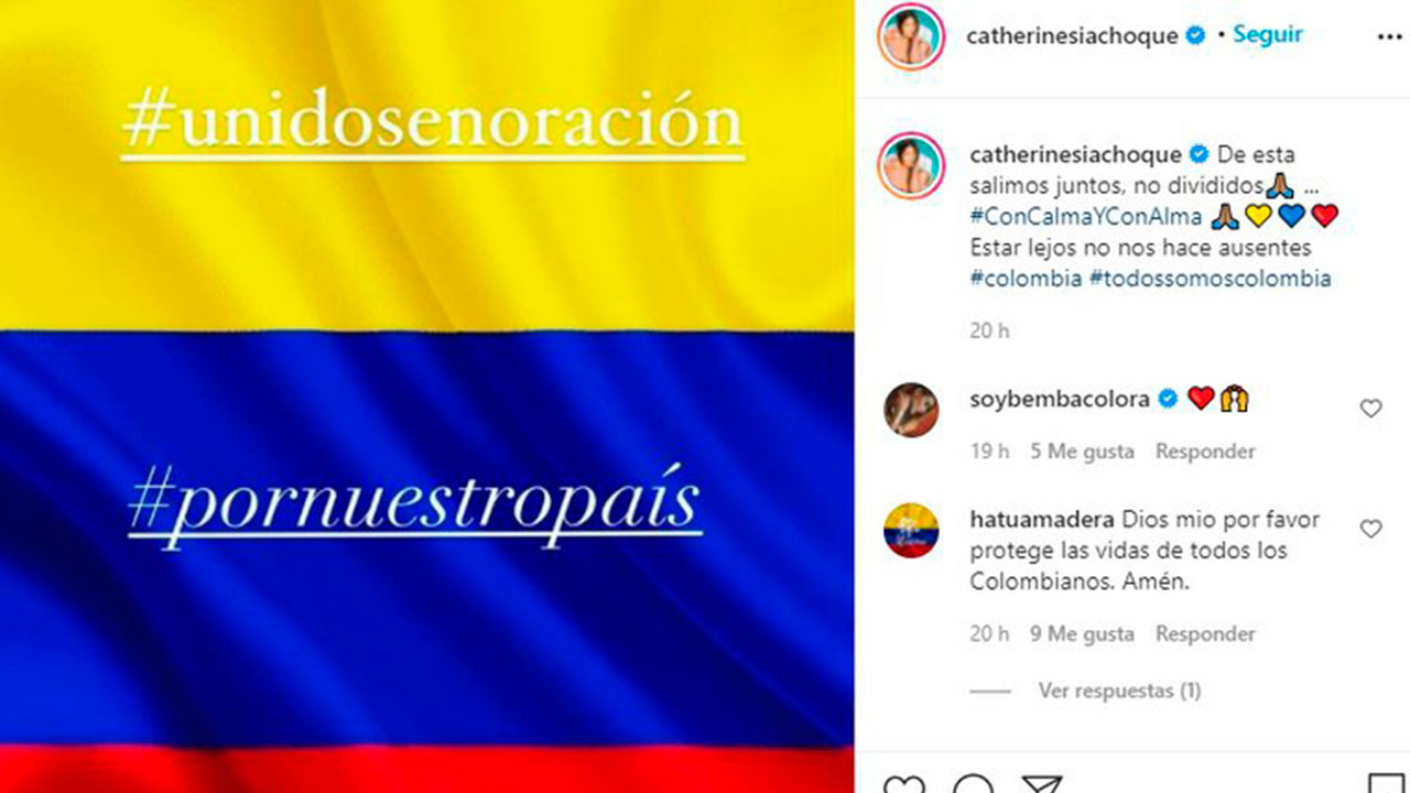 Post en Instagram de Catherine Siachoque. Foto: Instagram @catherinesiachoque