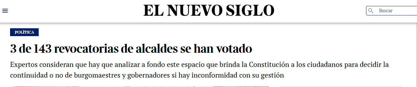 Hasta el 2022 solo 3 de 143 procesos de revocatoria en Colombia llegaron a votarse
